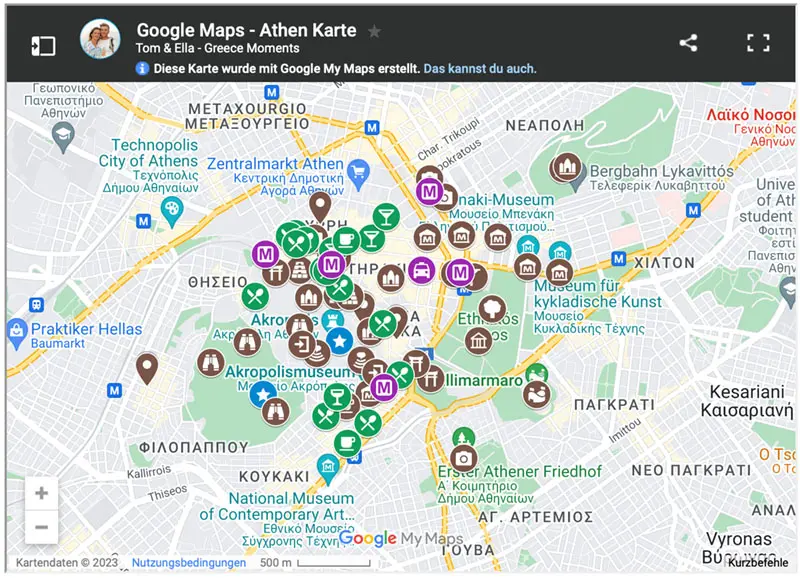 Athen Karte Sehenswuerdigkeiten Staedtetrip Restaurants