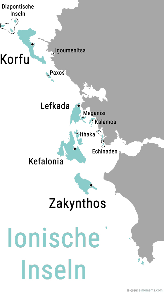 Ionische Inseln Karte Griechenland Übersicht