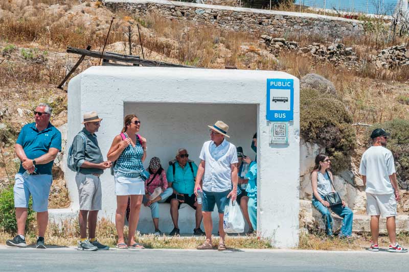 Mykonos Bus Fahrplan Stadt Chora Ano Mera
