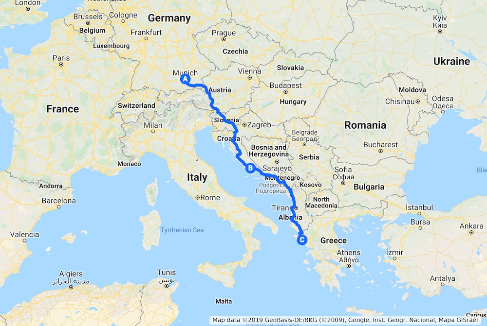 Griechenland mit Auto Italien Fähre Landweg