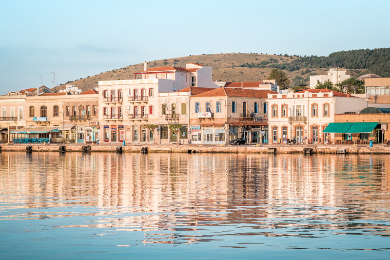 Flüchtlinge Chios Stadt Hafen