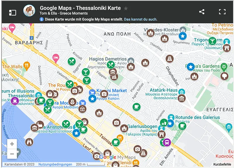Thessaloniki Karte Sehenswuerdigkeiten Straende Restaurants