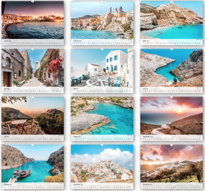 Griechenland Kalender 2025 • Wandkalender griechische Inseln