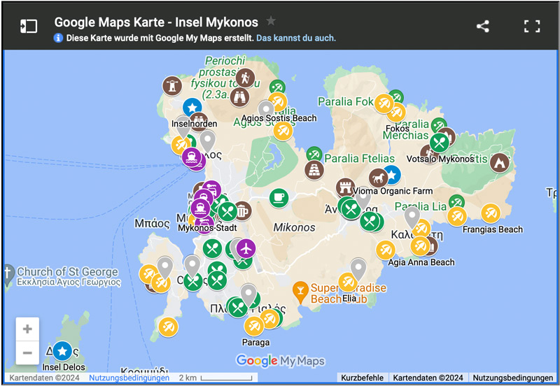 Mykonos Karte Sehenswuerdigkeiten Straende Restaurants