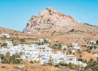Tinos Griechenland Exomvourgo Berg Dorf Kykladen Urlaub