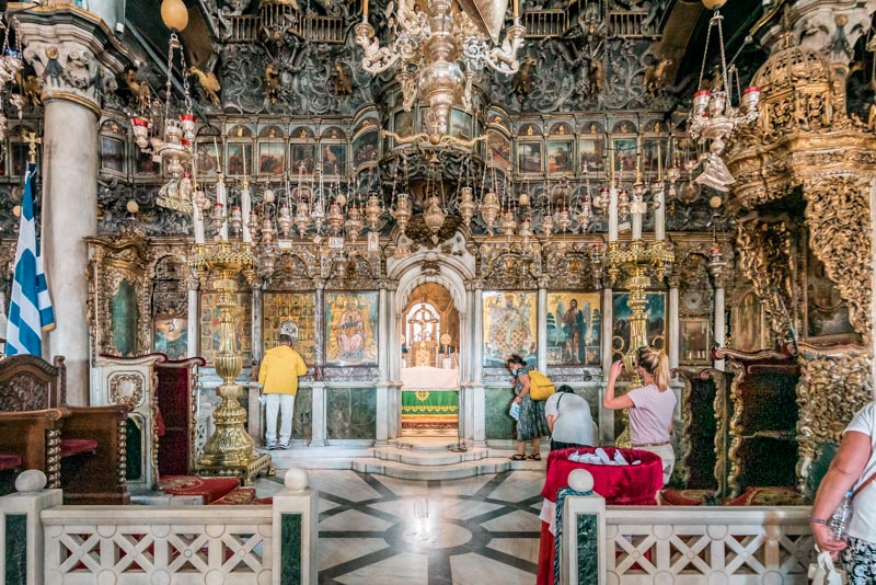 heilige insel tinos megalochari wallfahrtskirche ikonostase