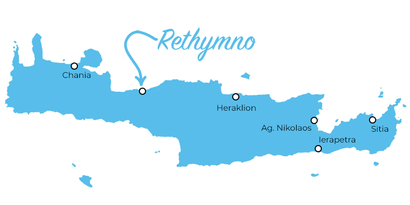 Rethymno Karte Kreta Urlaub
