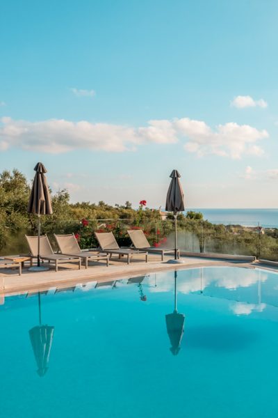 Zakynthos Hotel Pool mit Meerblick Paliokaliva Village