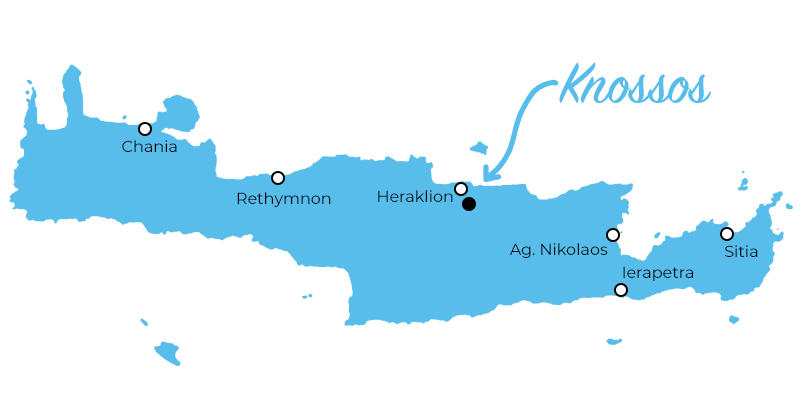 Knossos Karte Kreta Standort