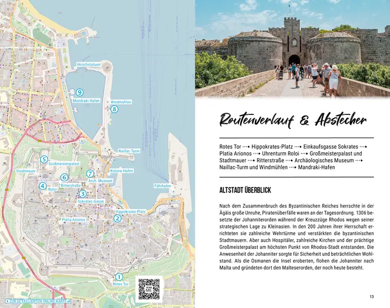 Rhodos Reisefuehrer PDF Leseprobe Stadt Karte