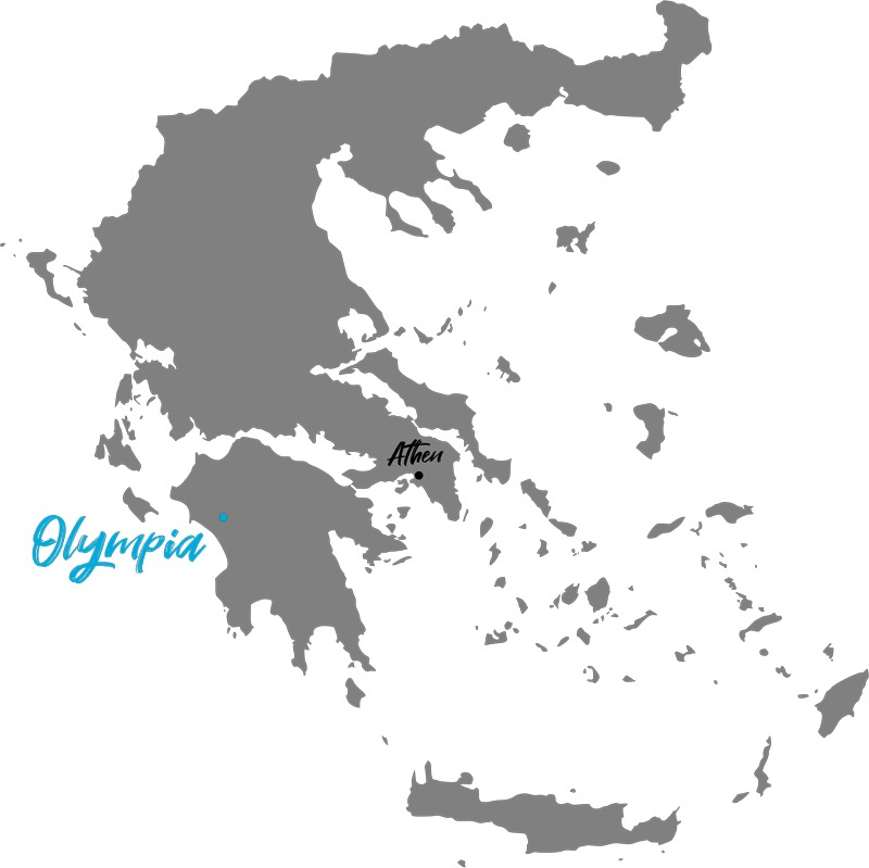 antikes olympia karte peloponnes übersicht