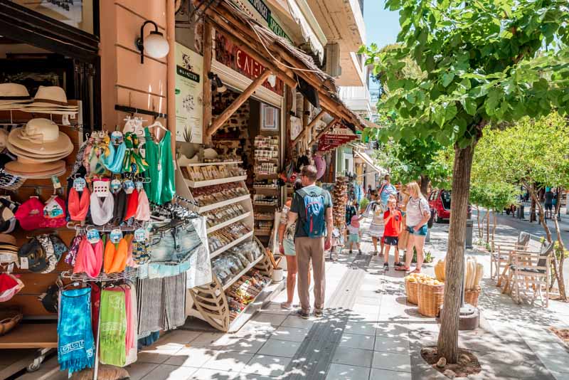 Agios Nikolaos Shopping Gasse Souveniershop