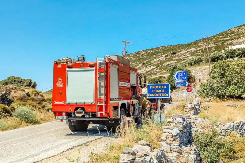 Feuerwehr Griechenland Insel Waldbrand Gefahr
