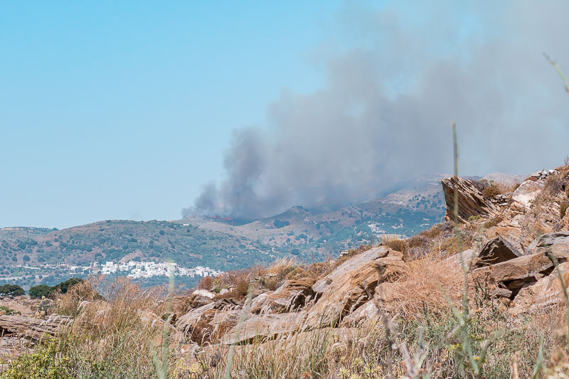 Waldbrand griechische Inseln Urlaub Dorf
