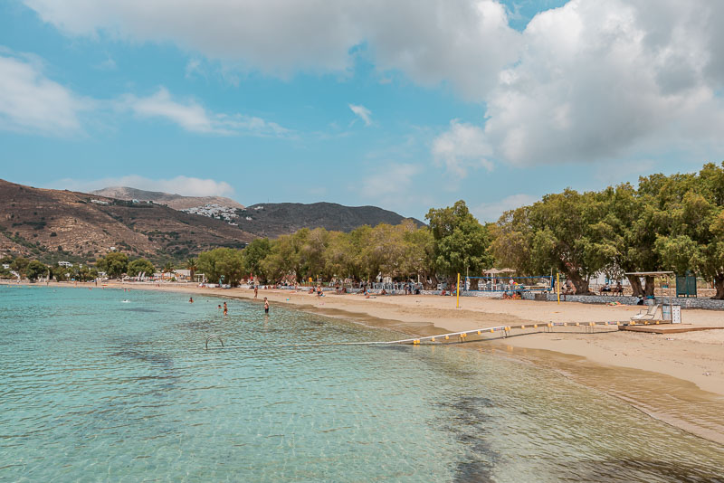 Aegiali Strand Amrogos Urlaub Camping