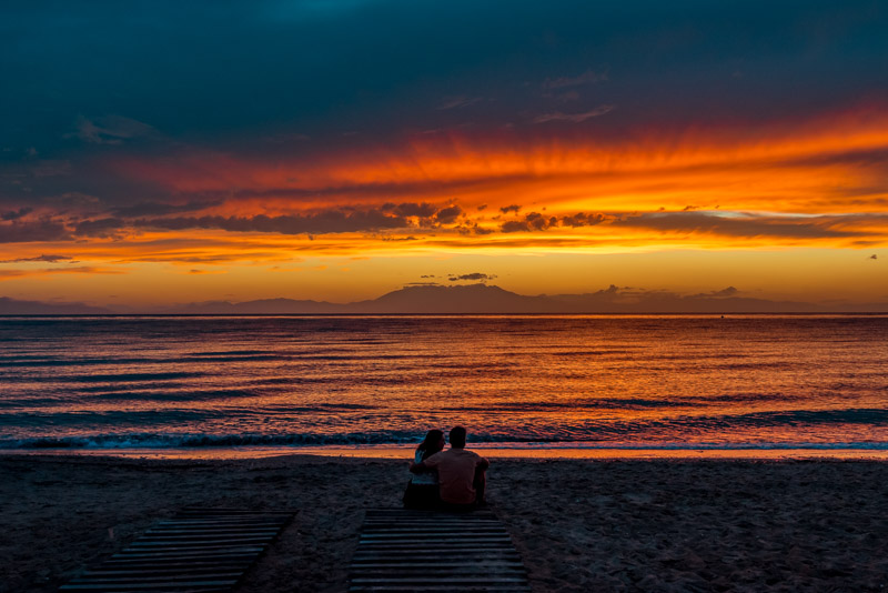 Chalkidiki Sonnenuntergang Camping Ouzoni Beach Kassandra
