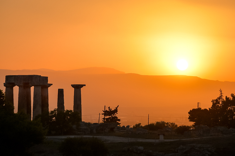 Antikes Korinth Apollon Tempel Sehenswürdigkeiten Peloponnes