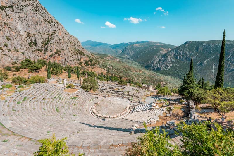 Antikes Theater von Delphi Heiligtum