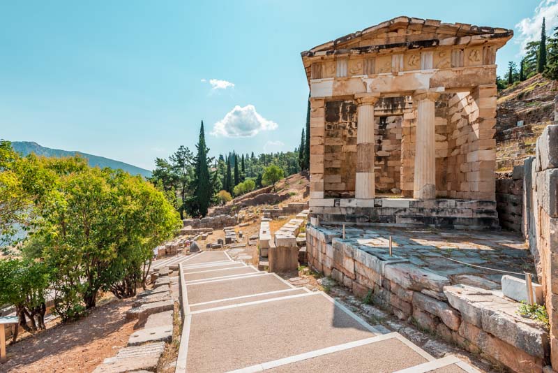 Schatzhaus von Athen Delphi antike Stätte