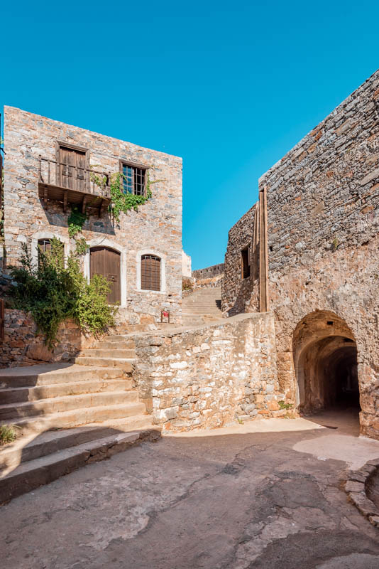 Eingang Spinalonga Kreta Festung Leprainsel