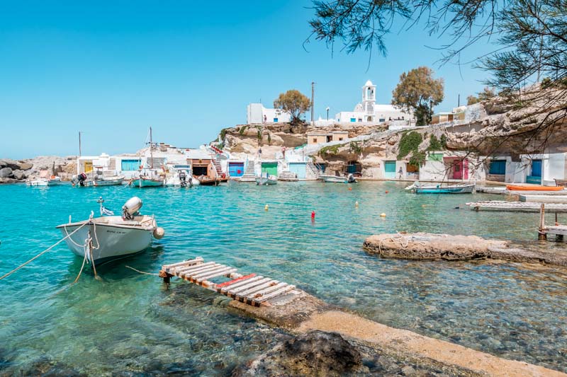 Milos Urlaub Hotels am Meer Bootshaus Mandrakia