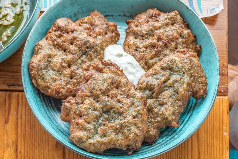 Marathokeftedes Fenchel Bälle Griechische Küche Serifos