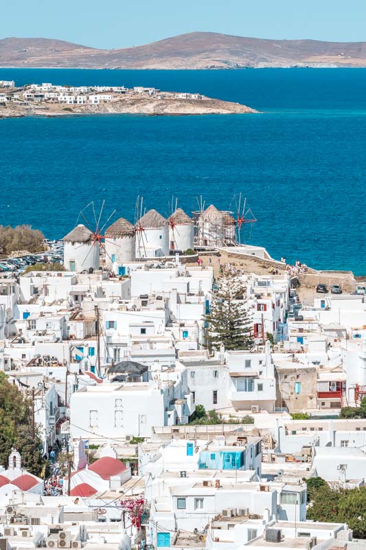 Mykonos Windmühlen bester Ausblick Chora