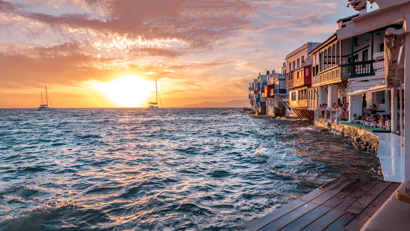 klein venedig mykonos sonnenuntergang