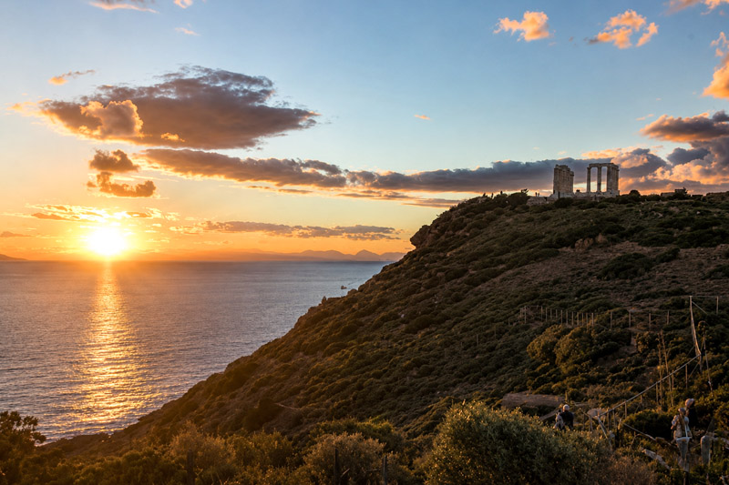 Kap Sounion Sonnenuntergang Poseidon Tempel Erfahrung