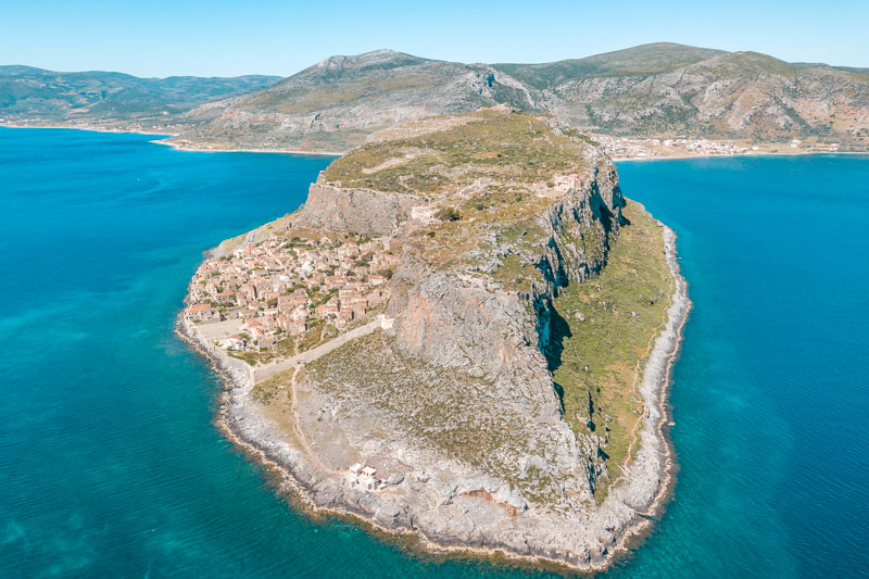 Monemvasia Peloponnes Sehenswürdigkeiten Burg Felsen